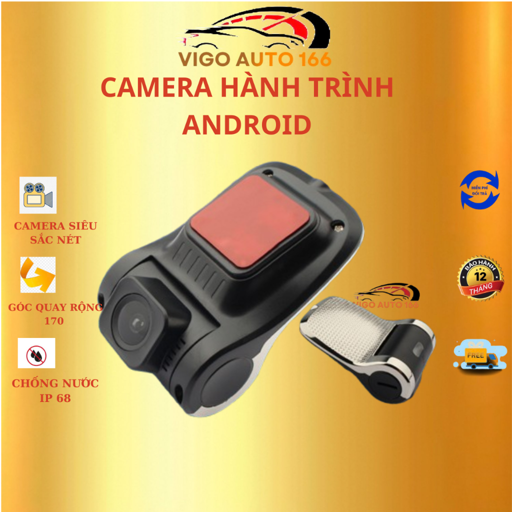 [Hỗ Trợ Lắp Đặt] Camera Hành Trình Android Siêu Sắc Nét, Cảnh Báo Tốc Độ