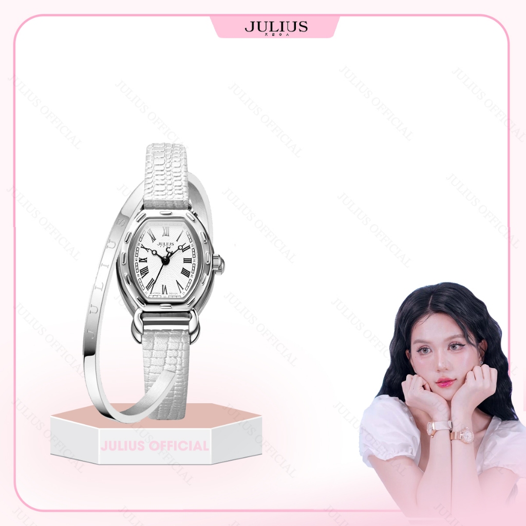 Đồng hồ nữ Julius JA-544 dây da trắng | Julius Official