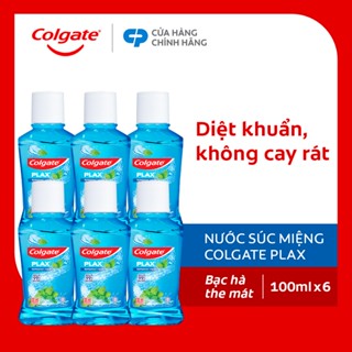 Combo 6 Nước súc miệng Colgate kháng 99% vi khuẩn Plax hương bạc hà 100ml tiết kiệm