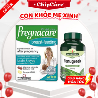 Combo Pregnacare breast feeding và cỏ Cà ri lợi sữa Fenugreek