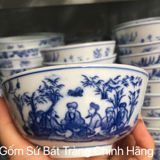 Bộ 10 bát cơm men lam
