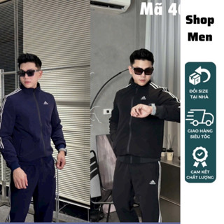 Bộ thể thao gió adidas Shop Men 889, set quần áo kéo khoá chất gió mềm mịn 2 lớp