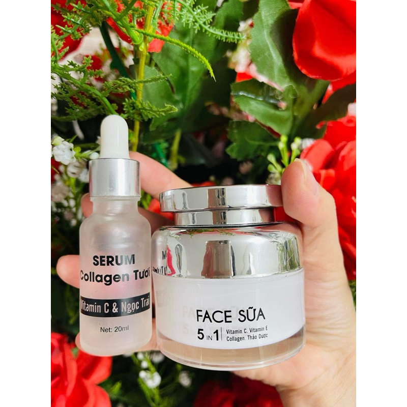 Combo Kem face sữa+serum kem face serum cô gái núi