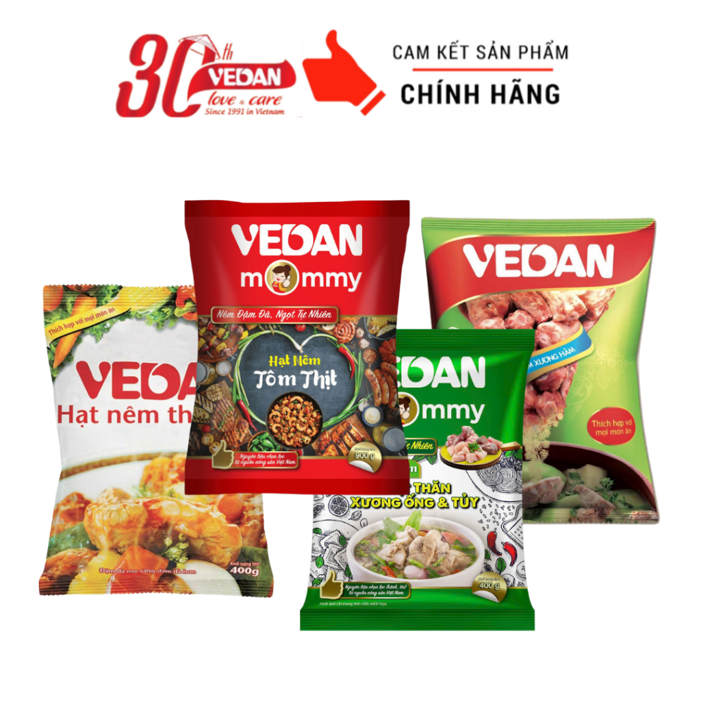 Combo 3 Gói VEDAN 400g [ Thịt Heo - Xương Hầm - Tôm Thịt - Thịt Thăn Xương Ống & Tủy ]