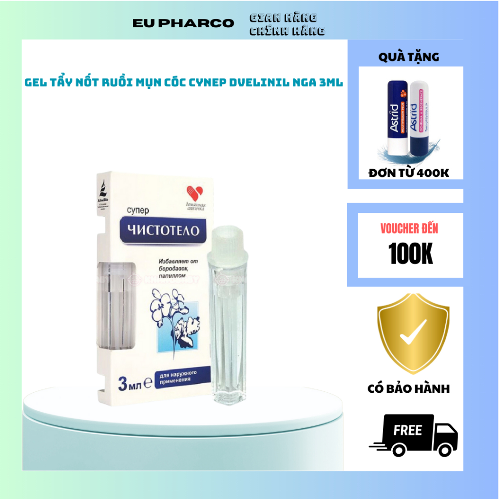 Gel tẩy nốt ruồi, mụn cóc, mụn thịt Cynep chai 3ml