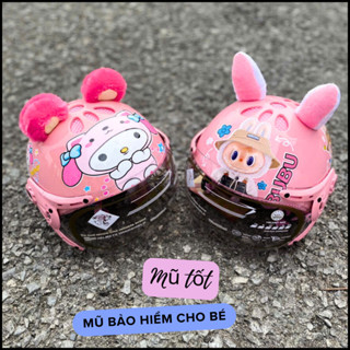 Mũ bảo hiểm trẻ em có kính hello kitty AT103KS - Phù hợp với bé từ 1 - 3 tuổi, bé có trọng lượng dưới 16kg