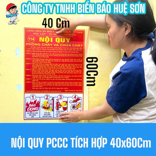 Nội quy phòng cháy chữa cháy và tiêu lệnh PCCC | Chất liệu Mica | Kích thước 40x60Cm | Tặng keo dán 2 mặt l 