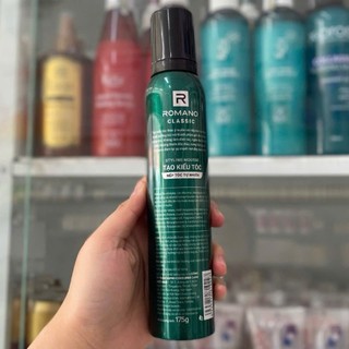 Chai keo xịt tóc tạo bọt mousse ROMANO XANH LÁ