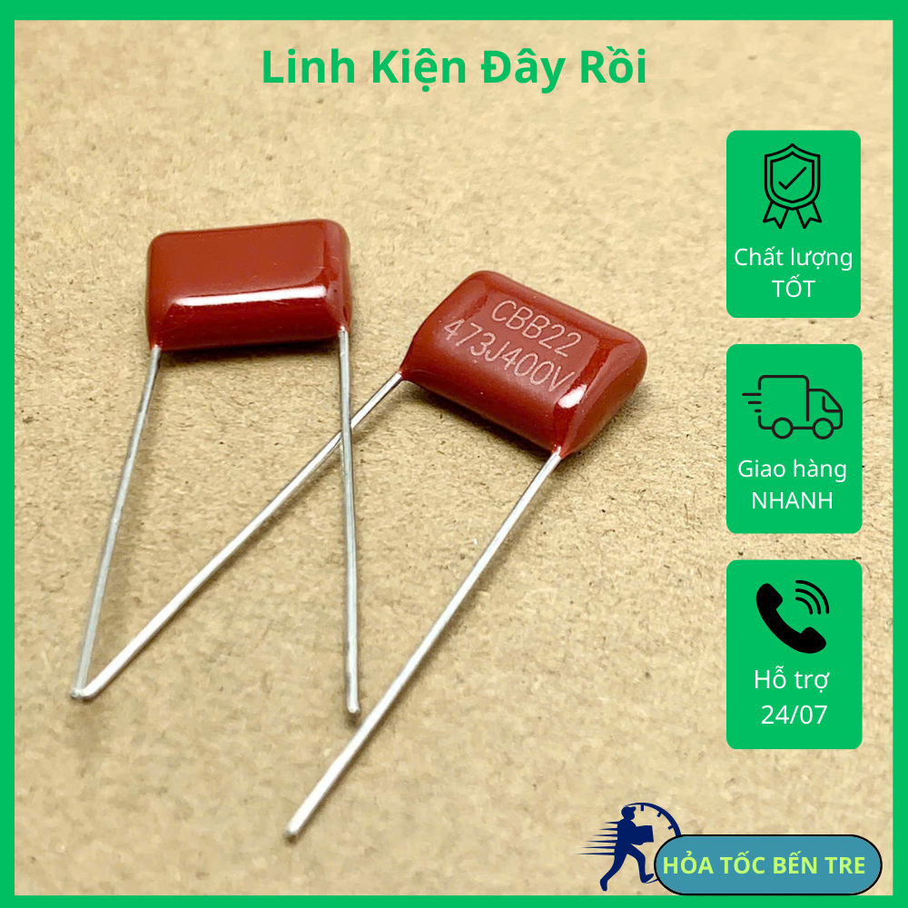 10 cái tụ kẹo CBB22 400V 10nF 22nF 47nF 100nF 220nF 330nF 470nF 680nF 1000nF 2200nF 3300nF ±5%