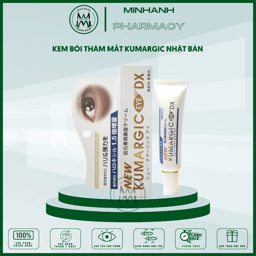 Kem xóa quầng thâm mắt Cream Kumargic Eye Nhật Bản giảm bọng mắt thâm mắt quầng mắt chống nhăn chống lão hóa vùng mắt