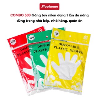 COMBO 500 Găng Tay Nilon Dùng 1 Lần JYoohome Bao Tay Làm Bếp Nấu Ăn Dùng Cho Quán Nhà Hàng Tiện Dụng
