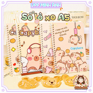 Sổ tay lò xo A5 kẻ ngang 120 trang hoạt hình dễ thương, giấy dày viết êm, Sổ ghi chú cho học sinh sinh viên văn phòng