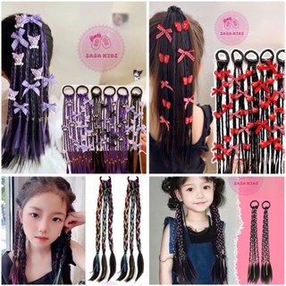 Buộc Tóc Cột Tóc Giả Thắt Bính Phối Màu Cá Tính Cho Bé, Tóc Giả Cho Bé Gái, Cột Tóc Giả Kuromi TG01
