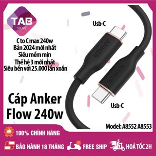 Cáp Anker PowerLine 3 FLOW C To C 240w A8552 A8553 - Bảo Hành 18T