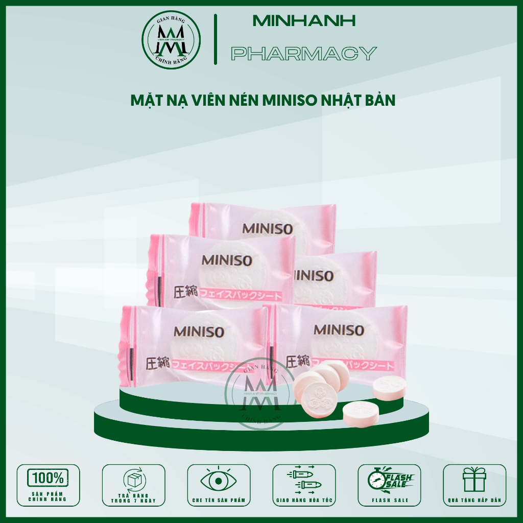 01 Mặt nạ giấy nén Miniso Nhật Bản