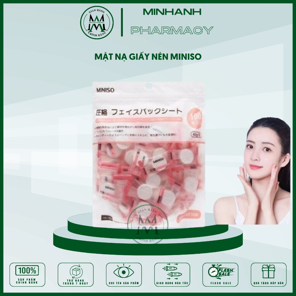 01 Mặt nạ giấy nén Miniso Nhật Bản