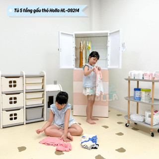 Tủ quần áo 5 tầng thỏ gấu Holla HL 09214 hàng chính hãng
