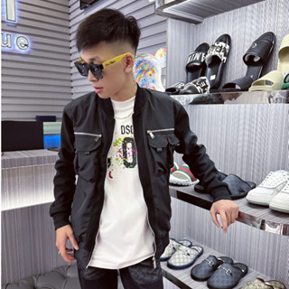 Áo Khoác Gió Nam DSQ2 576 Siêu Cấp Khóa Chuẩn Bản Tay Dạ Kiểu Dáng Khoác Ngoài Màu Đen Thời Trang Nam