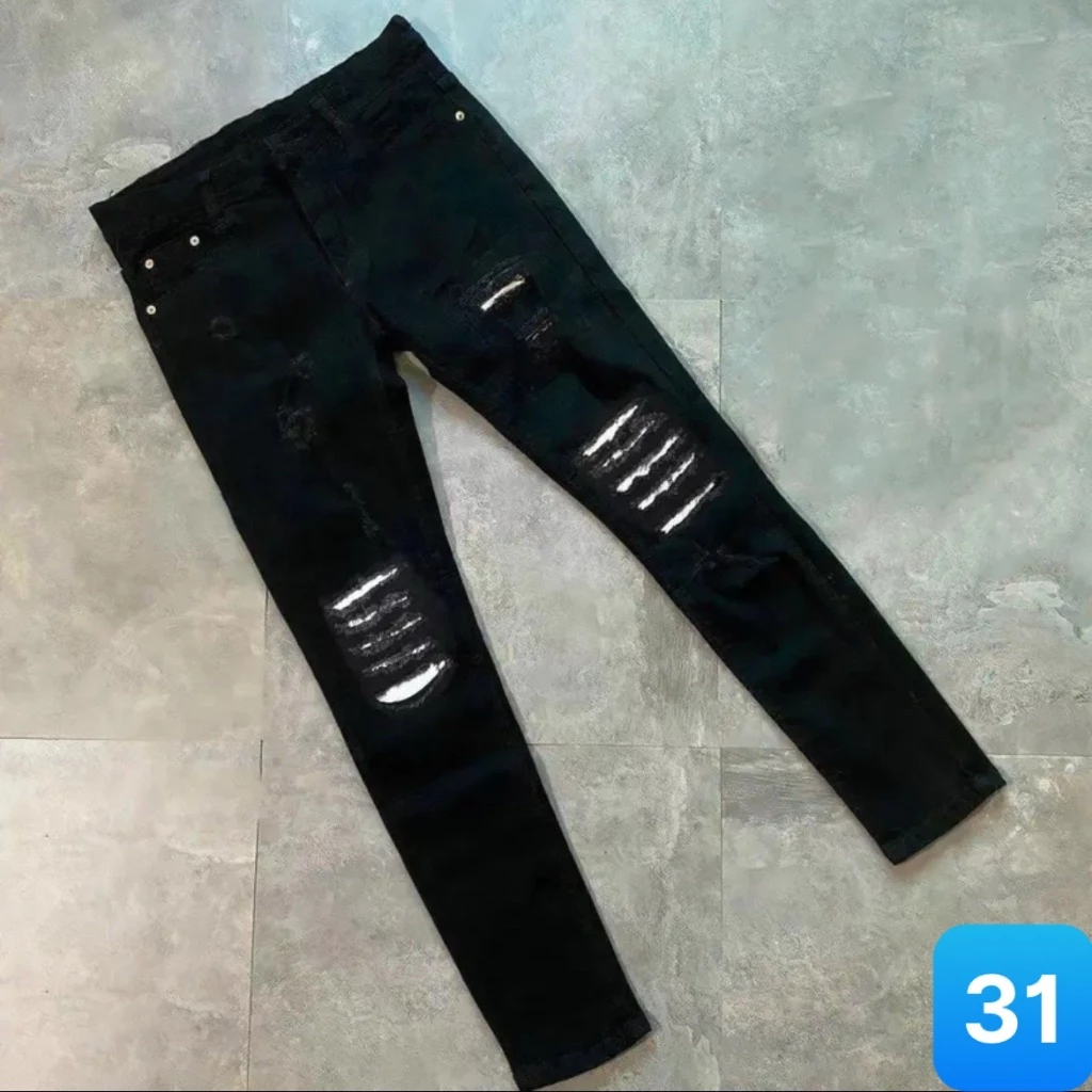 Quần Jean Nam Rách Vá Da chất bò cotton co dãn Quần rin nam apmen NHIỀU MẪU ĐẸP Q09 mẫu mới