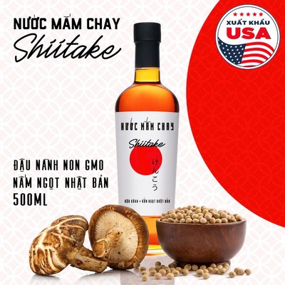 [Chai thuỷ tinh 500ml] Nước mắm chay cao cấp Làng Chài Xưa nấm ngọt Shiitake, đậu nành, thơm dứa