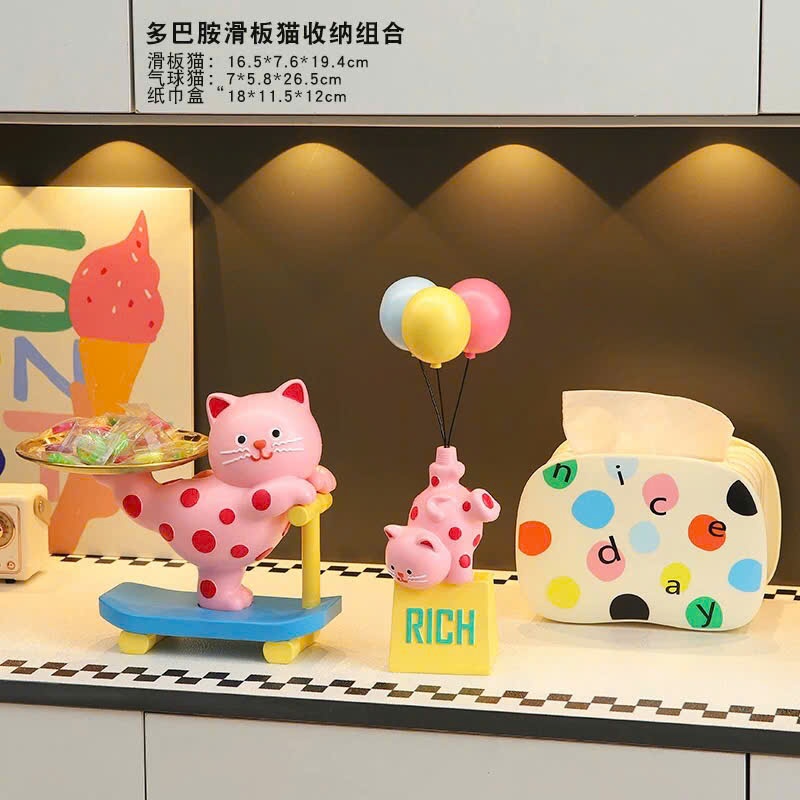 Set decor chú mèo trang trí phòng khách siêu đáng yêu - oder