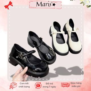 Giày búp bê LOLITA Doll đế cao PU ⚡ Siêu HOT ⚡Giày MaryJane nữ đen trắng đốc nhẹ cao style Hàn Quốc