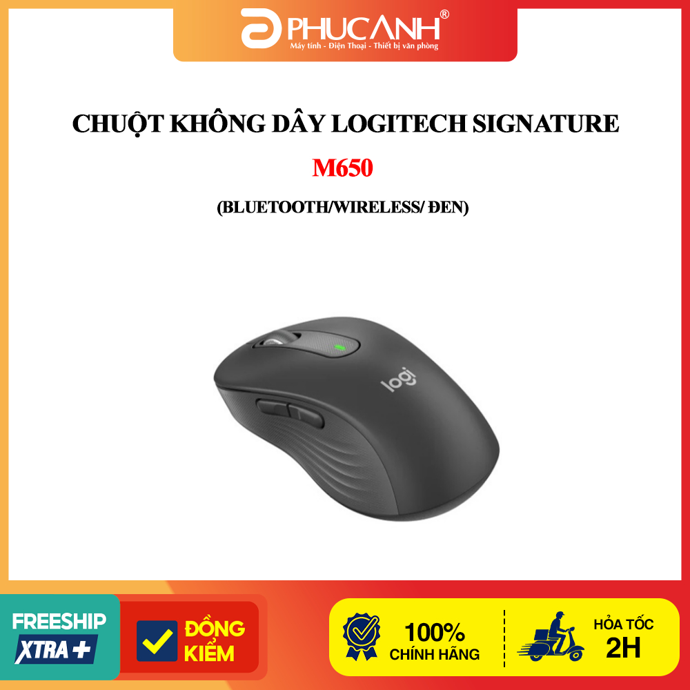 Chuột không dây Logitech Signature M650 (Bluetooth/Wireless/ Đen)