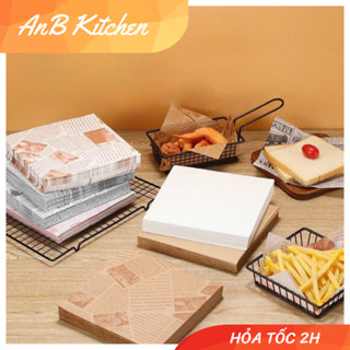 Giấy Nến Lót Hộp Bánh Bento, Mochi, Hộp Bã Mía, Giấy Thấm Dầu Hoạ Tiết 18x18 cm