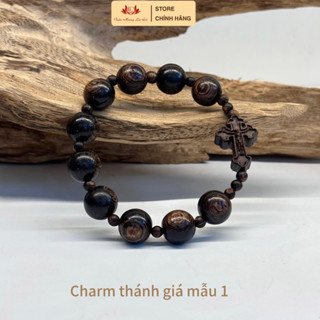 Vòng mân côi TRẦM HƯƠNG LỘC CÁT sánh chìm 10 kinh lần hạt đạo thiên chúa|