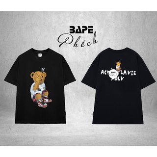 ÁO THUN ADLV GẤU NGỒI FORM RỘNG NAM NỮ UNISEX VẢI COTTON HAI CHIỀU CAO CẤP 280GSM - BAPE PHẾCH