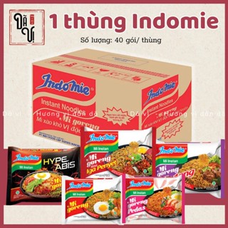 Thùng 40 gói Mì Xào Khô Indomie đủ vị/ Mì Trộn Indomie Mi Goreng vị Sườn. Bò, Đặc Biệt, Cay Nồng, Gà Cay- Dã Vị Bách Hóa