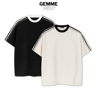 Áo thun sọc vai Cotton big size GEMME MEN 55 - 150kg thể thao, năng động