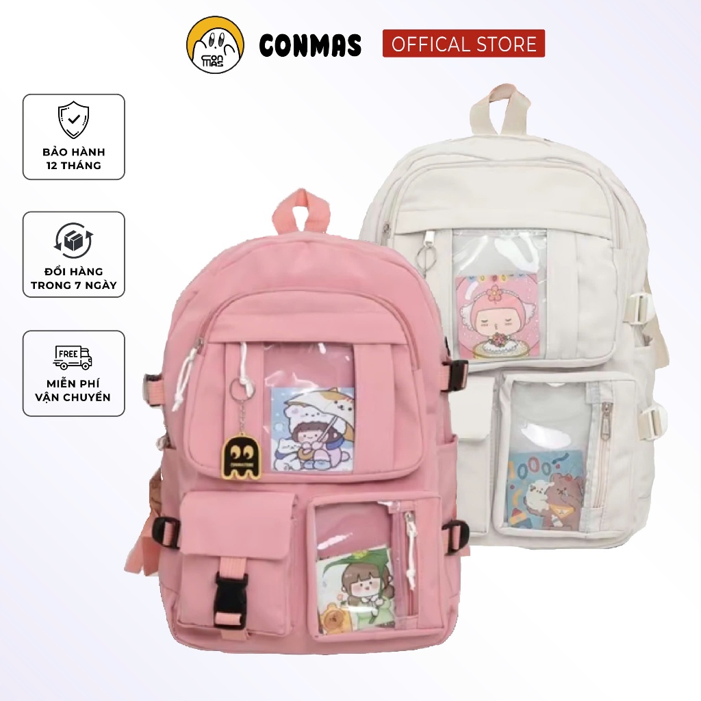 🧸🍀 Balo đi học màu pastel nhẹ nhàng xinh xắn - Túi trong dài ❤️ HÀNG CÓ SẴN 🚀💖