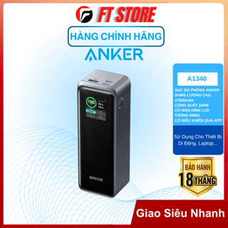 Pin Dự Phòng Cao cấp Anker Prime A1340 27.650mAh Công suất cao 250W 3 cổng 2C1A Smart LCD hỗ trợ đế sạc