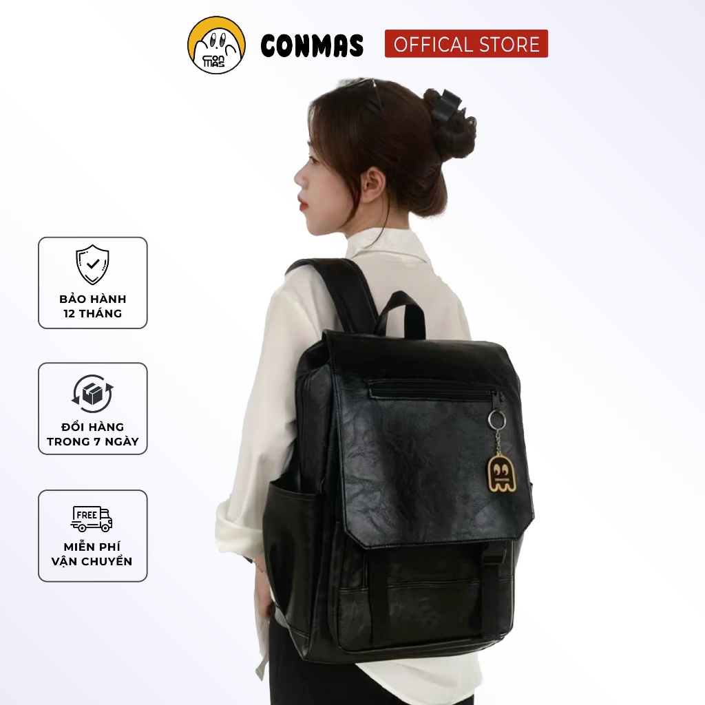 Balo CONMAS BRAND Unisex nắp gập Backpack - Chống thấm nước, có ngăn chống sốc