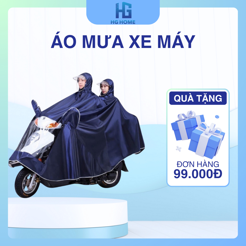 Áo Mưa Xe Máy 1 Người Và 2 Người Che Phủ Toàn Thân Kèm Kính Chắn Mưa Tiện Lợi [ HÀNG TỐT ]