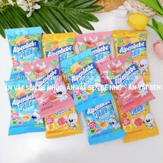 Kẹo Dẻo Nhân Trái Cây Alpenliebe Jelly Biển Xanh - Đào Tim,Ong óng ánh 24G, đồ ăn vặt