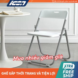 ICON Ghế gấp màu trắng Ghế văn phòng hội trường hội nghị gấp gọn Có thể dùng trong nhà ở hoặc văn phòng