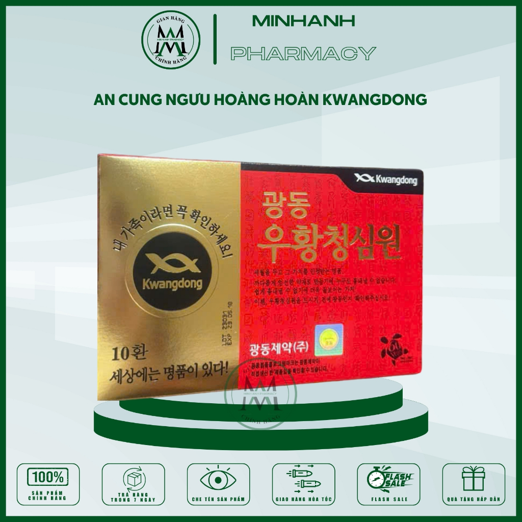 An Cung Ngưu Hoàng Hoàn tổ kén Kwang Dong Hàn Quốc hộp đỏ loại cao cấp nhất