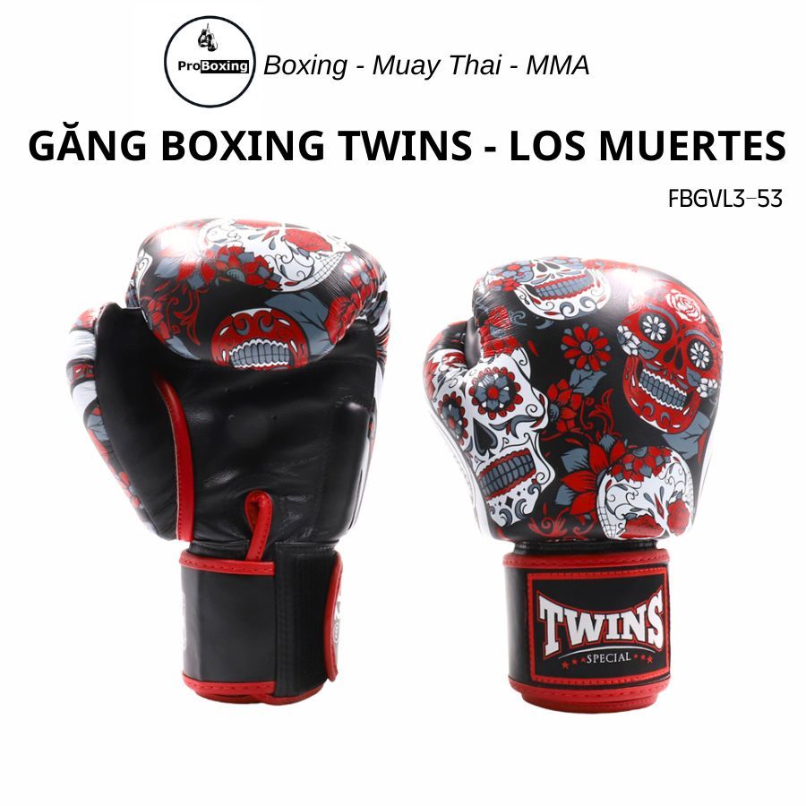 Găng Tay Boxing Twins Los Muertes Boxing Gloves  FBGVL3-53 – Đỏ