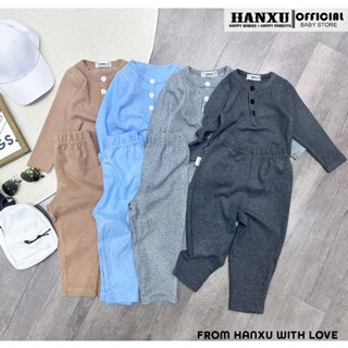 (KHÔNG CẦN TĂNG SIZE) Bộ Quần Áo Thu Đông Bé Trai Vải Tăm Tiêu Lông Thỏ Siêu Mềm Mịn, Set Quần Áo Thu Đông Giữ Ấm Hanxu