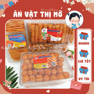 Bánh pò quẩy hộp lớn nhiều loại quẩy/xiên/viên/miếng Ngọc Quỳnh 70 que hộp lớn 320g