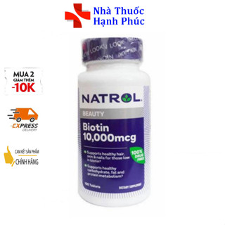 Viên Uống Hỗ Trợ Mọc Tóc Natrol Biotin 10000 Mcg 100 Viên Của Mỹ