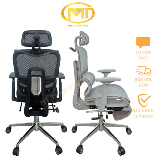 Ghế công thái học Ergo_MT04 Lưng nâng hạ, Mâm trượt full lưới tích hợp gác chân ngã lưng 135độ - ghế làm việc, học tập.