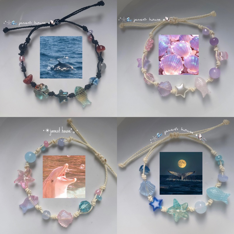 Vòng tay handmade Ocean Collection by Janest, vòng tay dây rút cặp đôi 🐟🐋