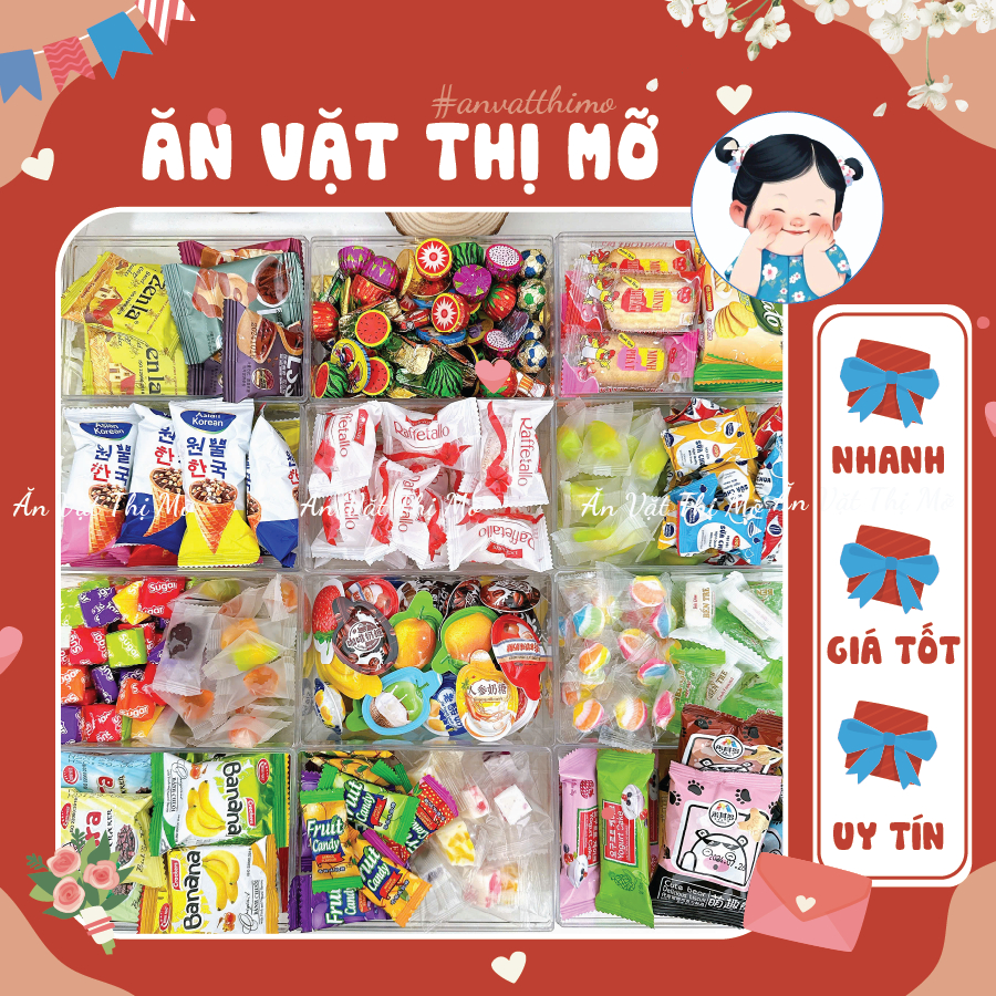  500G Bánh Kẹo Tết  LOẠI NGON  nhiều mẫu ,Kẹo Cân Mix vị Kẹo Trái Cây,Kẹo Liên Hoan Đồ ăn vặt 