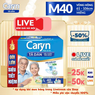 (Sỉ 80 miếng) Tã già Caryn M40 L40 XL40 miếng Siêu thấm hút. #caryn #bỉm caryn #bỉm già caryn #tã caryn