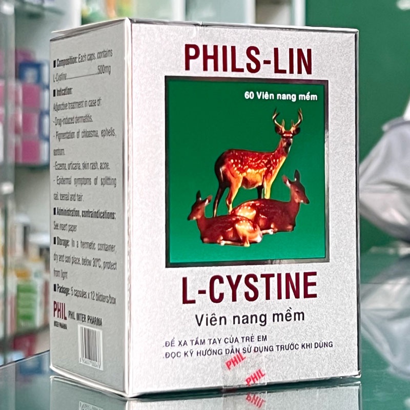 Phils-Lin L-Cystine, hỗ trợ da tóc móng, Sạm da, tàn nhang, sạm nắng