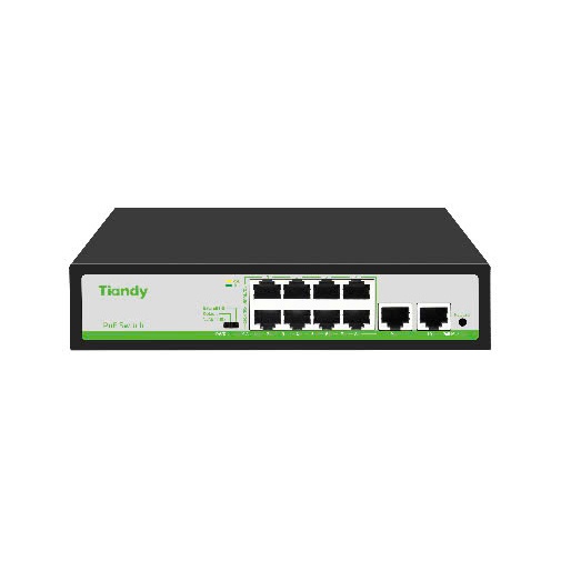 SWITCH TIANDY TC-P3S010/ 8-Port 10/100Mbps PoE + 2-Port GE Uplink Switch/ SP006482 - Hàng Chính Hãng