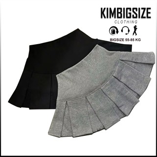 Chân váy nữ ngắn bigsize xoè bo gân phối nỉ tôn dáng bigsize(55-90kg)[KIMBIGSIZE]